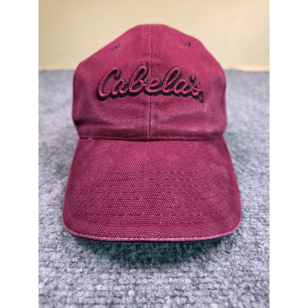 Cabela's Baseball Cap Mens OSFM Maroon 61 Patch Adjustable Canvas Hat